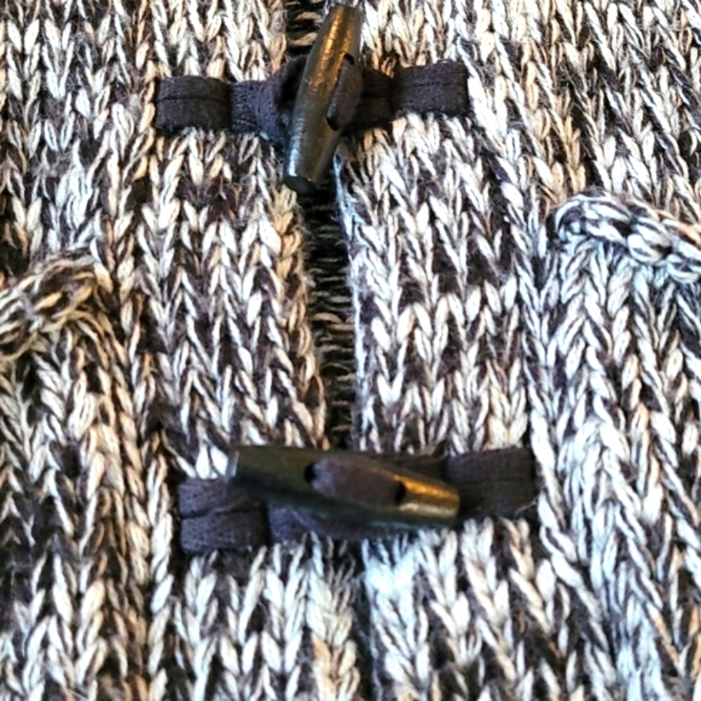 Black & White Cableknit Toggle Button Sweater - image 4